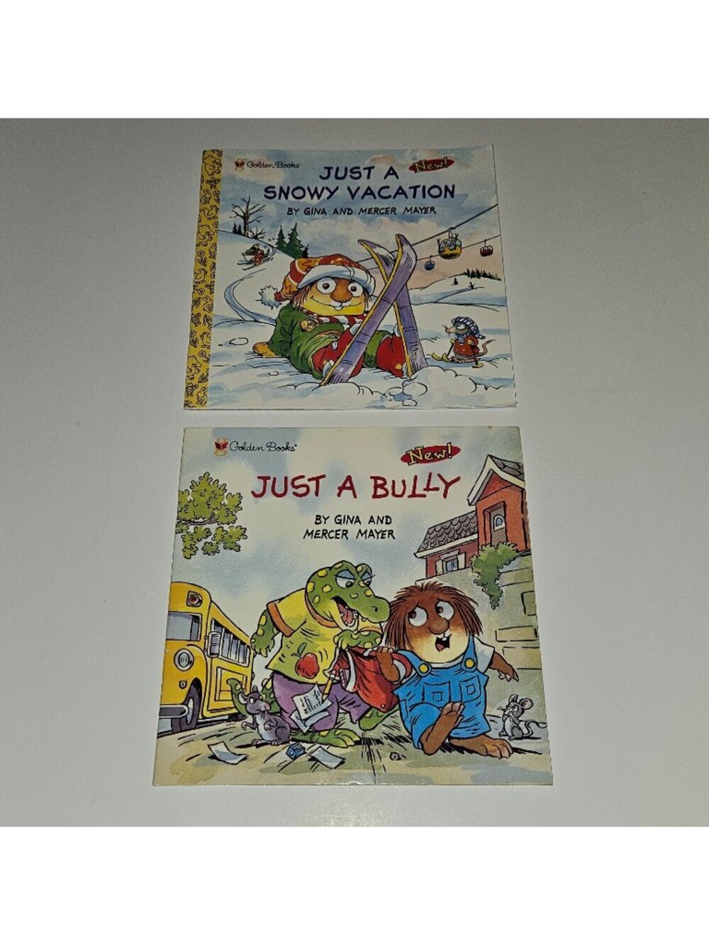 2 Little Critter Paperback Book Lot Just Snowy Vacation Bully Gina Mercer Meyer